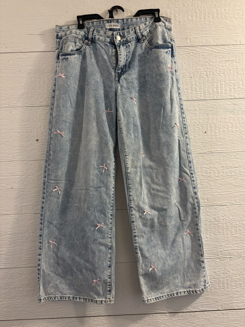 Pink Bow Denim Jeans Juniors